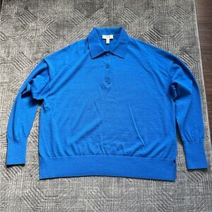 COS Men's oversized wool sweater sz M Royal Blue boxy EUC pass for new